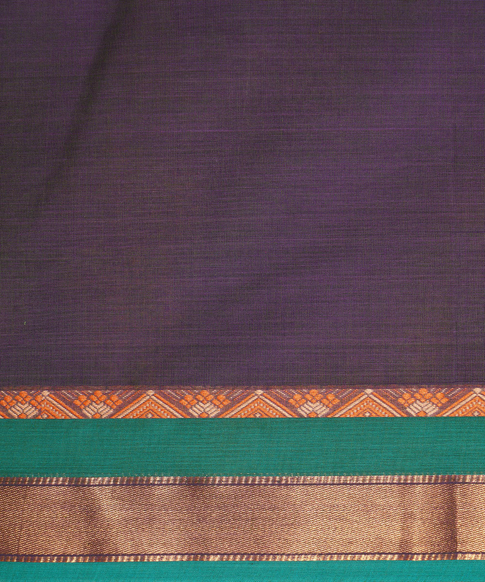 Purple handwoven cotton venkatagiri saree