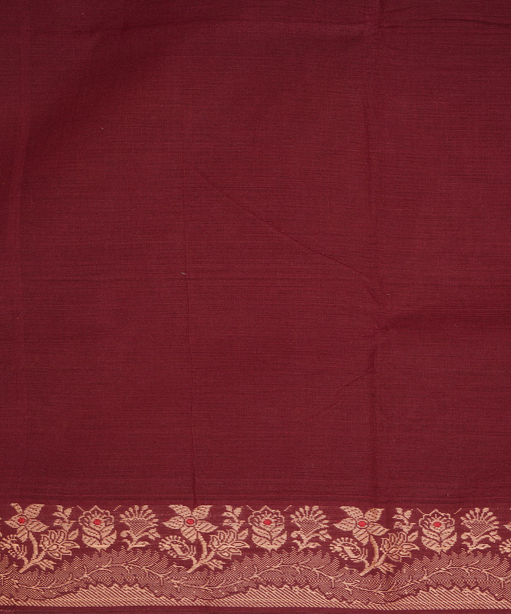 Red handwoven cotton venkatagiri saree