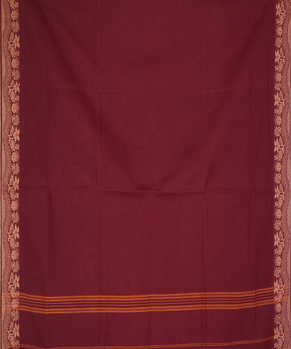 Red handwoven cotton venkatagiri saree