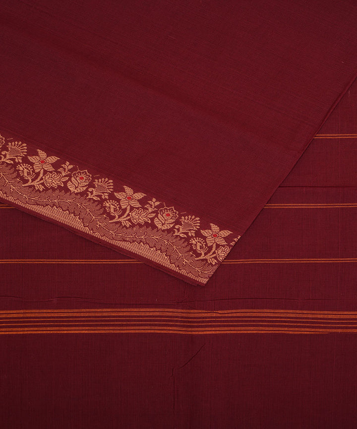 Red handwoven cotton venkatagiri saree