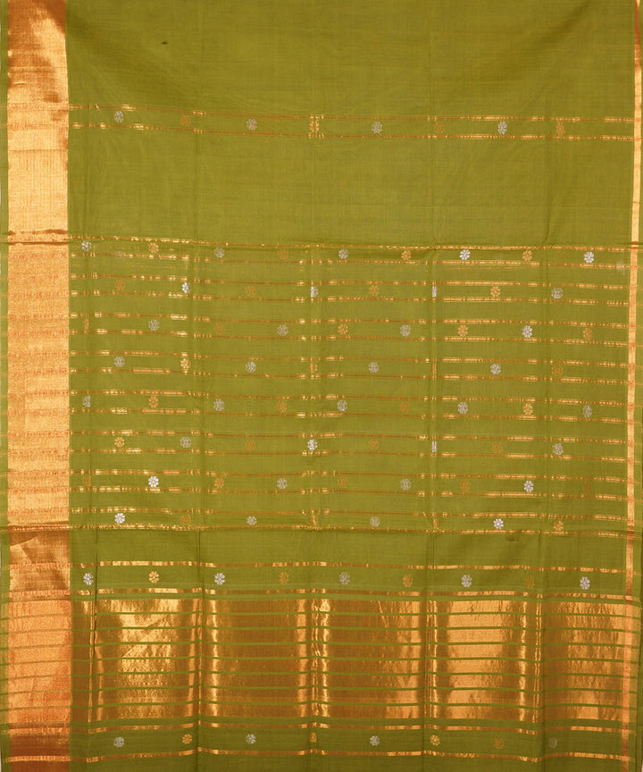 Green handwoven cotton venkatagiri saree