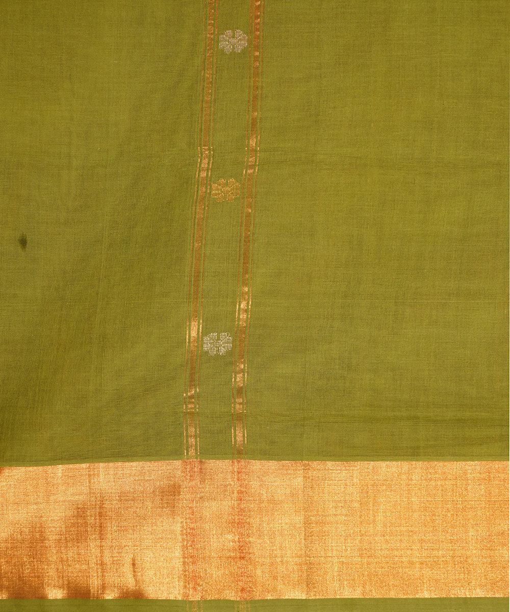 Green handwoven cotton venkatagiri saree