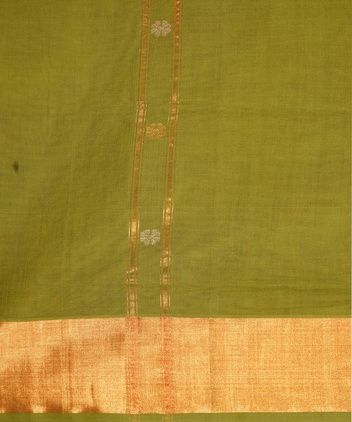Green handwoven cotton venkatagiri saree