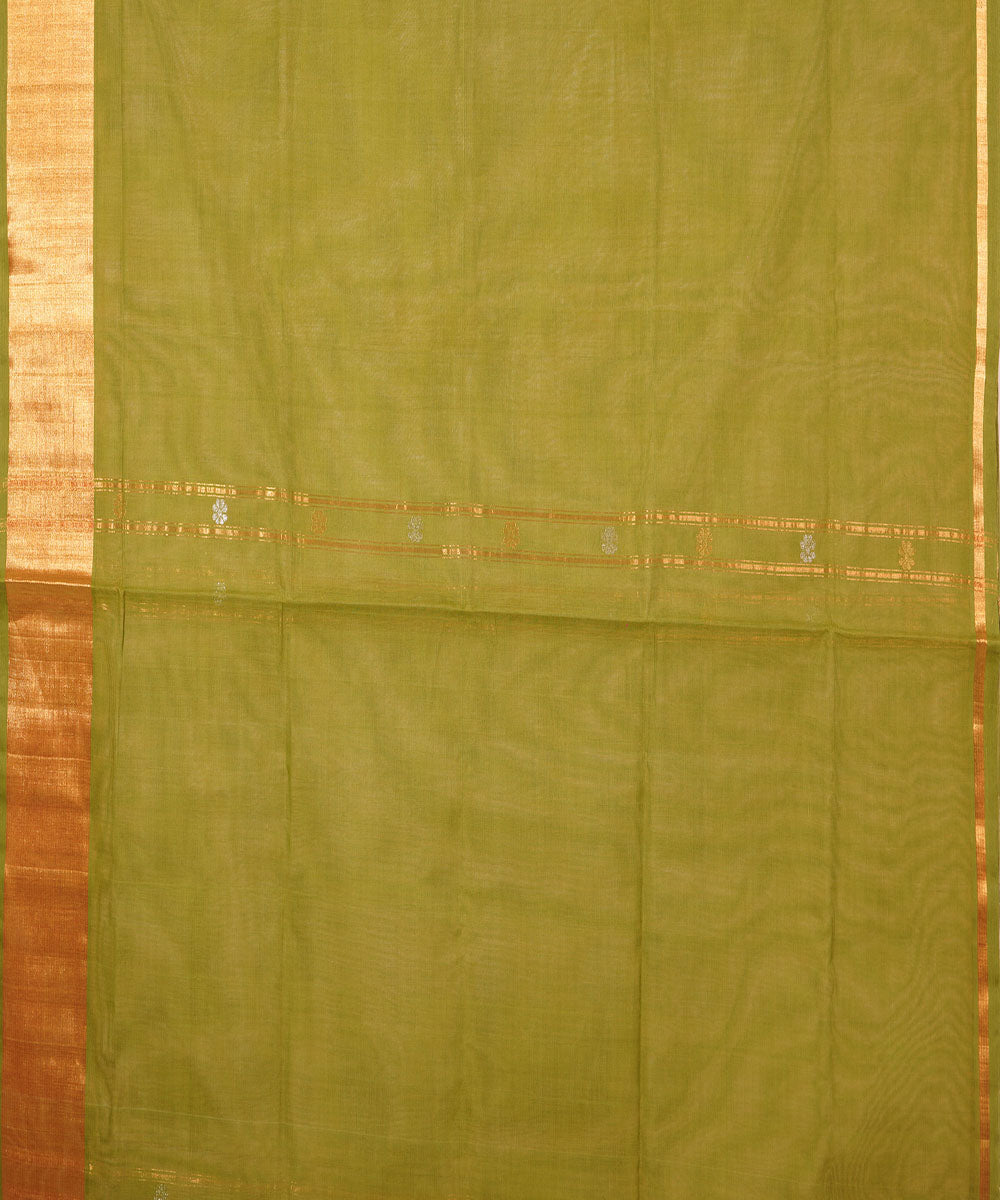 Green handwoven cotton venkatagiri saree
