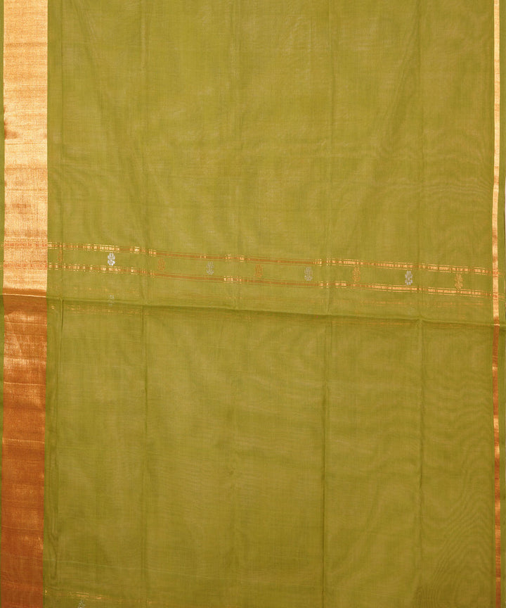 Green handwoven cotton venkatagiri saree