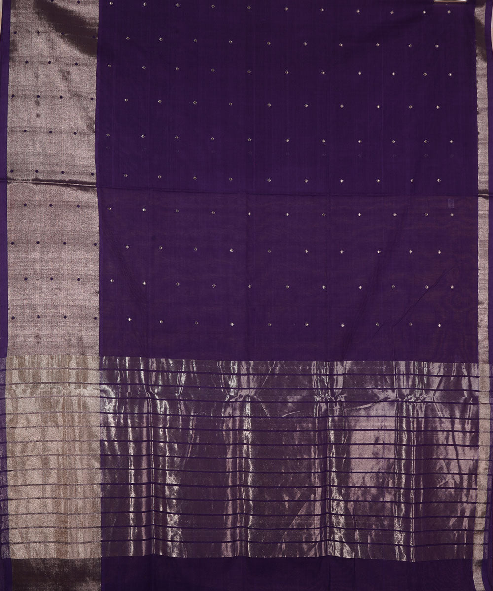 Violet handwoven cotton venkatagiri saree