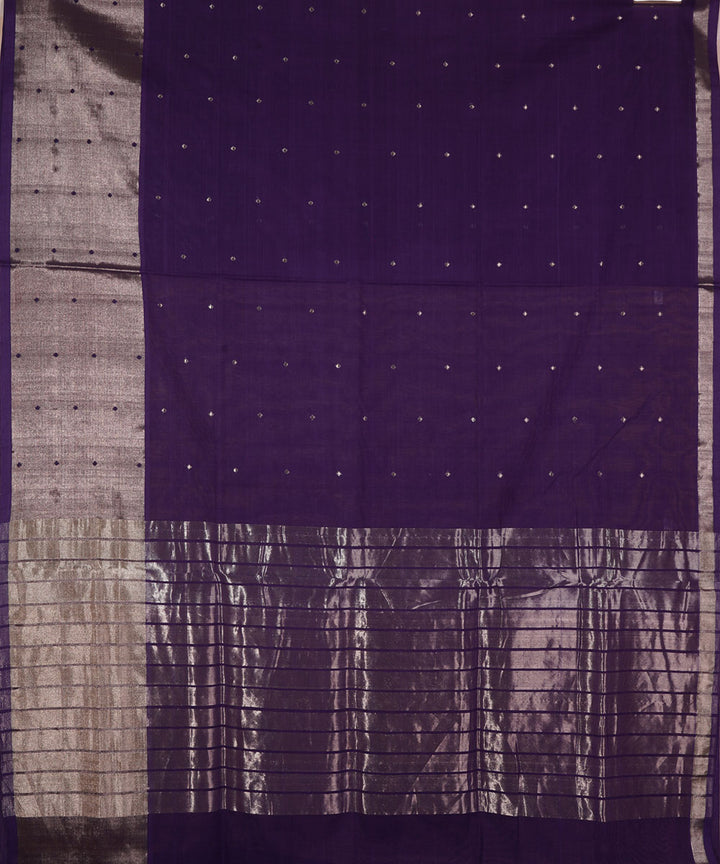 Violet handwoven cotton venkatagiri saree
