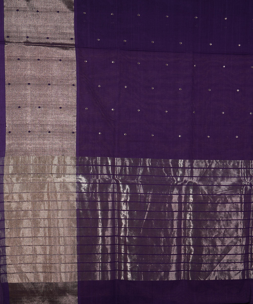Violet handwoven cotton venkatagiri saree