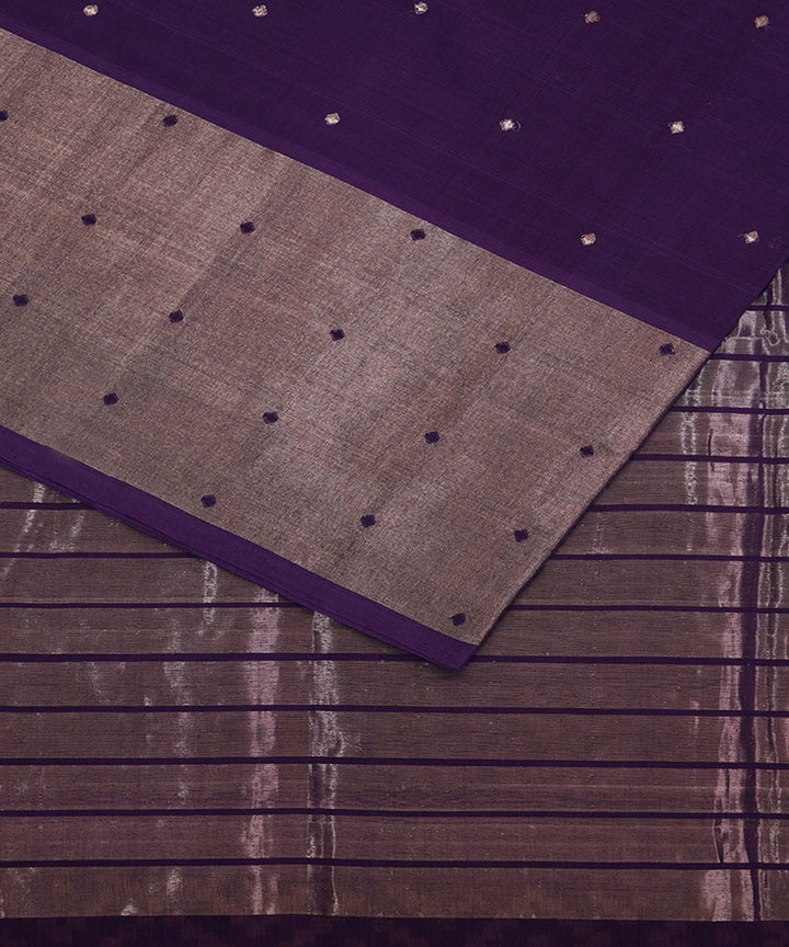 Violet handwoven cotton venkatagiri saree