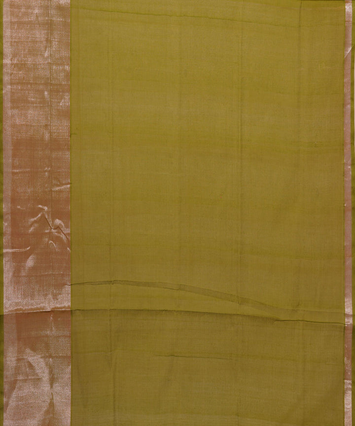 Olive green handwoven cotton venkatagiri saree