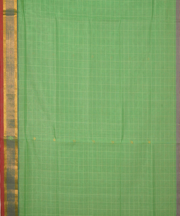 Light green hand woven cotton venkatagiri saree