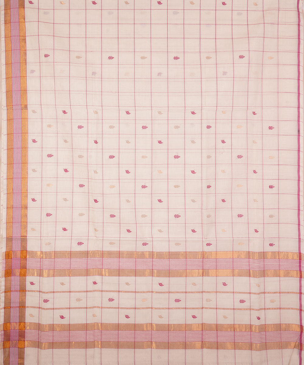 White handwoven cotton venkatagiri saree