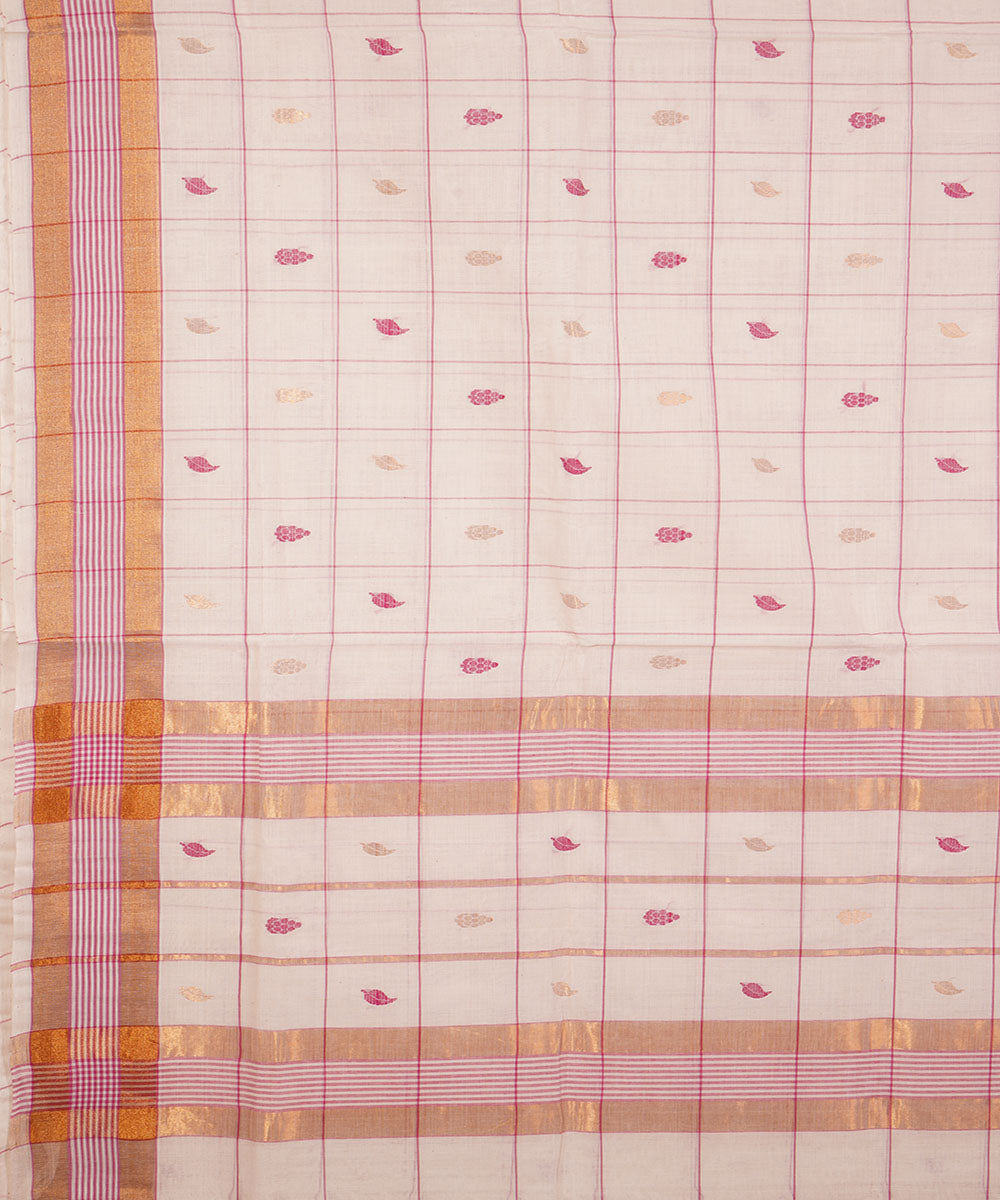 White handwoven cotton venkatagiri saree