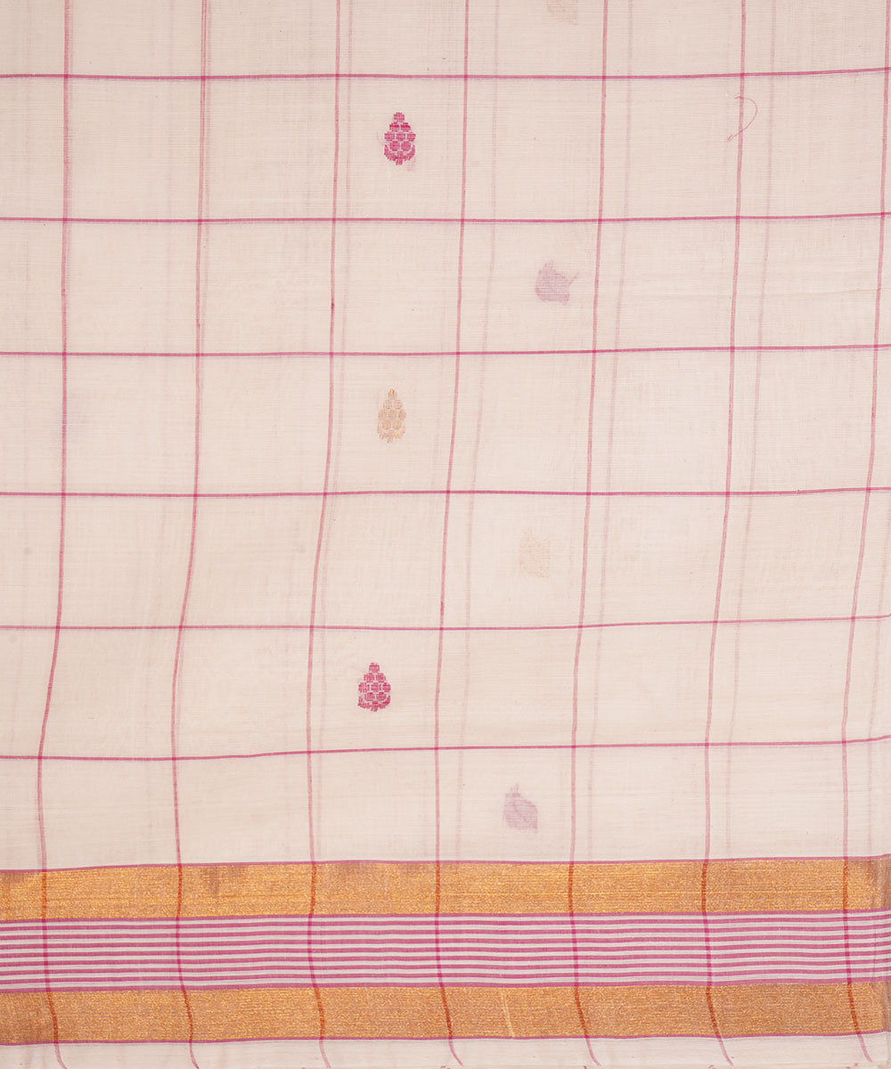 White handwoven cotton venkatagiri saree