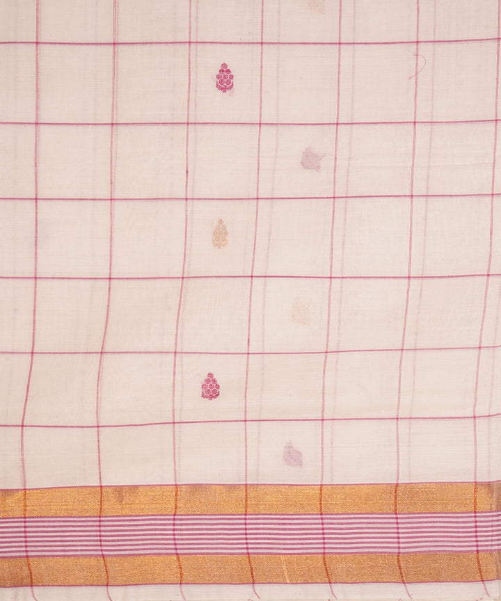 White handwoven cotton venkatagiri saree