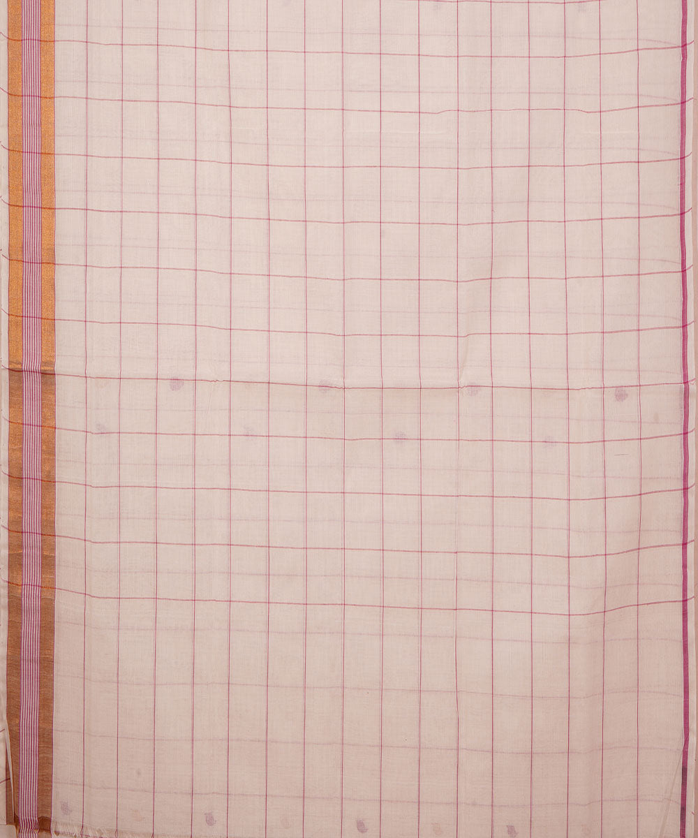 White handwoven cotton venkatagiri saree