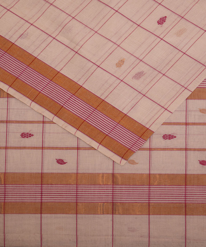 White handwoven cotton venkatagiri saree