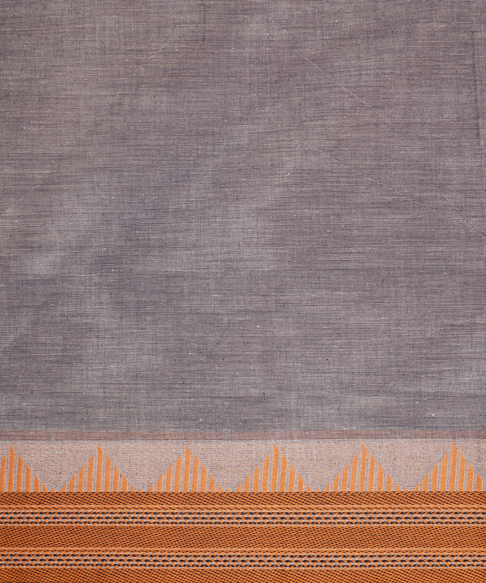 Grey hand loom cotton venkatagiri saree
