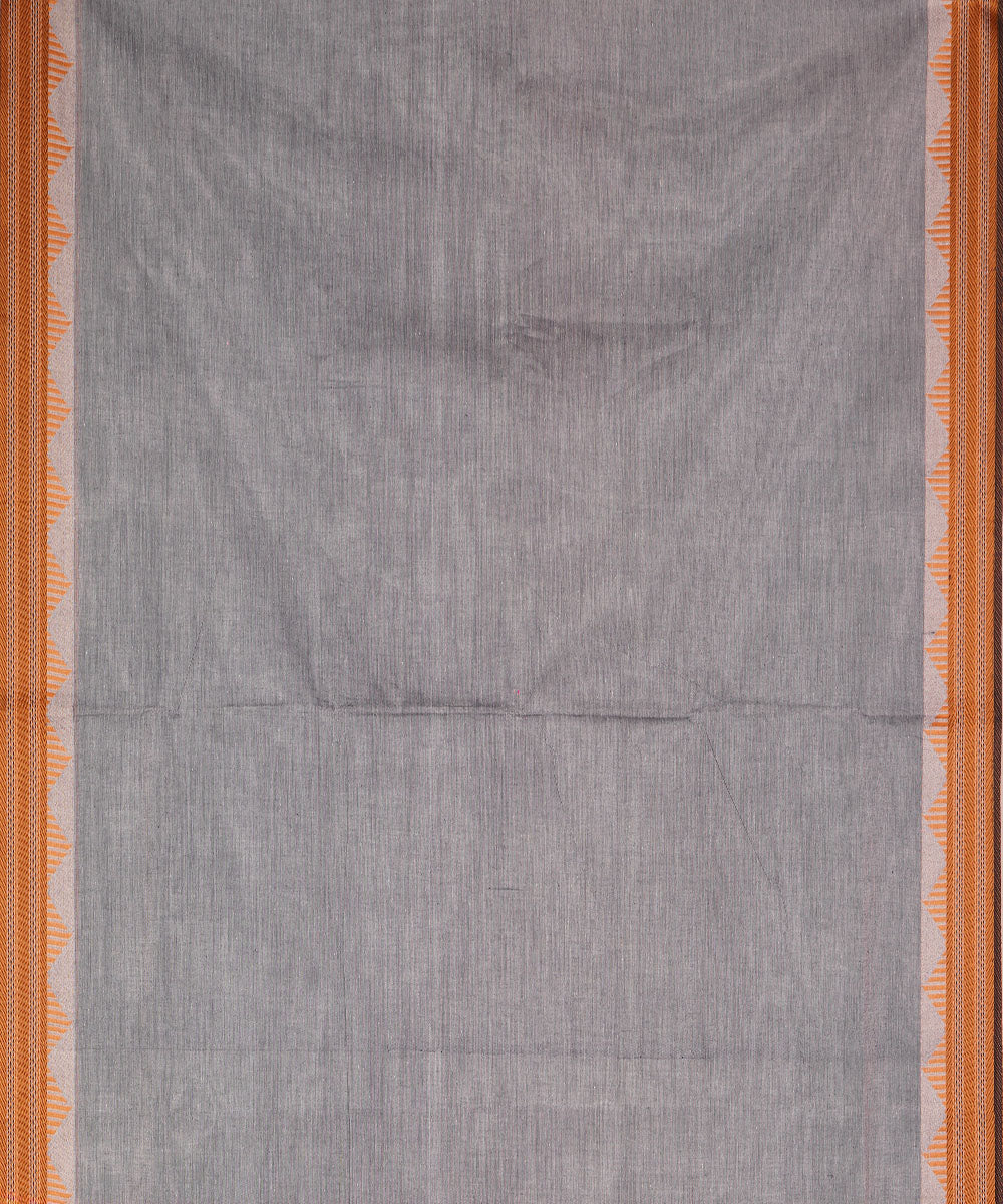 Grey hand loom cotton venkatagiri saree