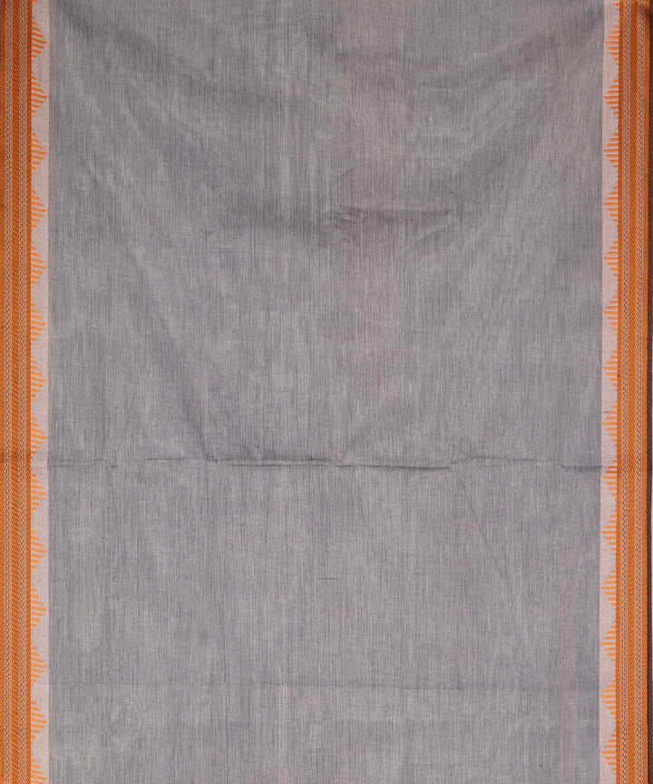 Grey hand loom cotton venkatagiri saree