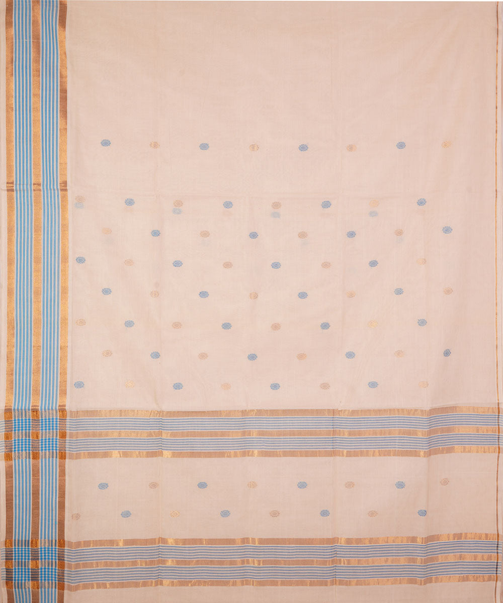Cream handloom cotton venkatagiri saree