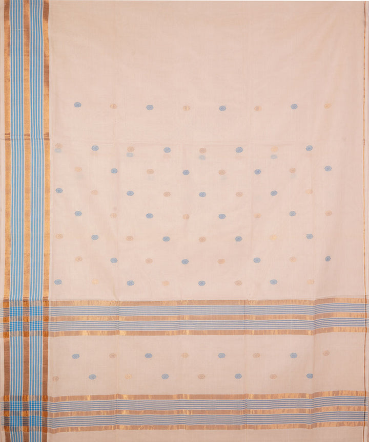 Cream handloom cotton venkatagiri saree