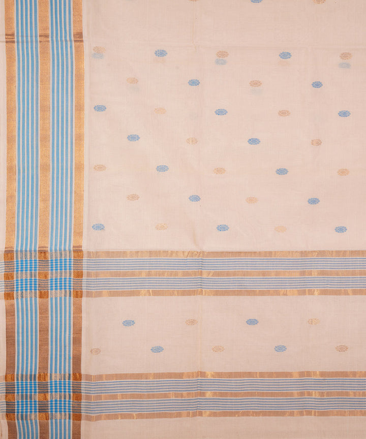 Cream handloom cotton venkatagiri saree