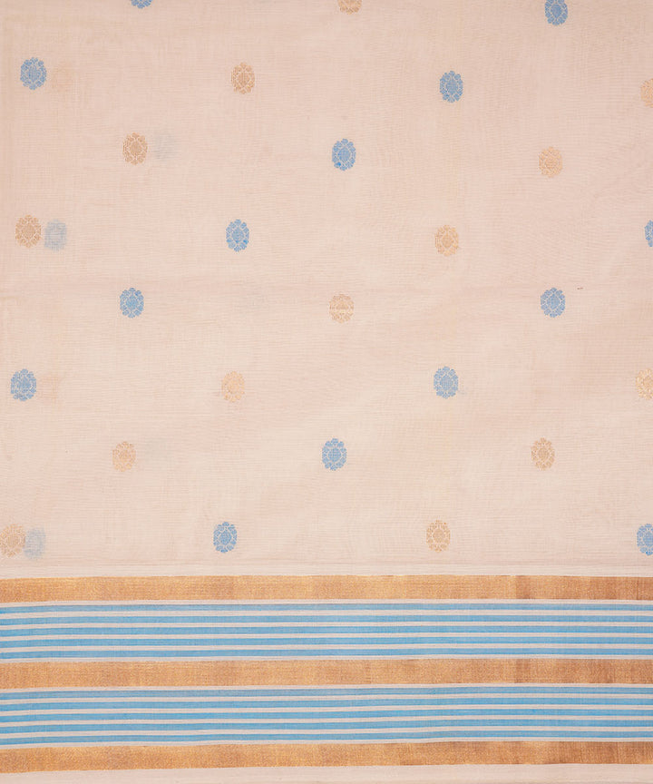 Cream handloom cotton venkatagiri saree