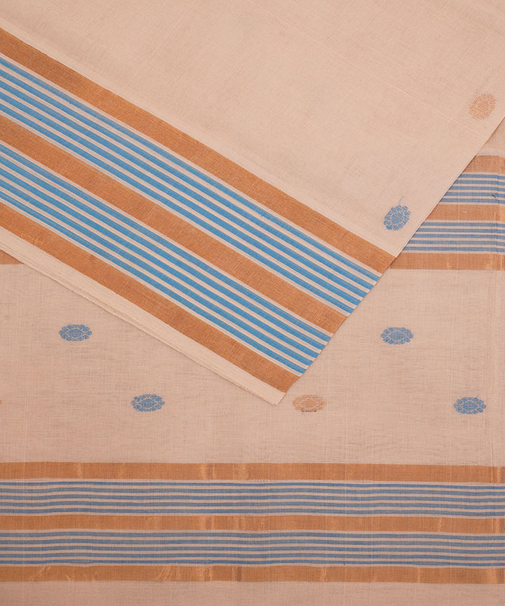 Cream handloom cotton venkatagiri saree