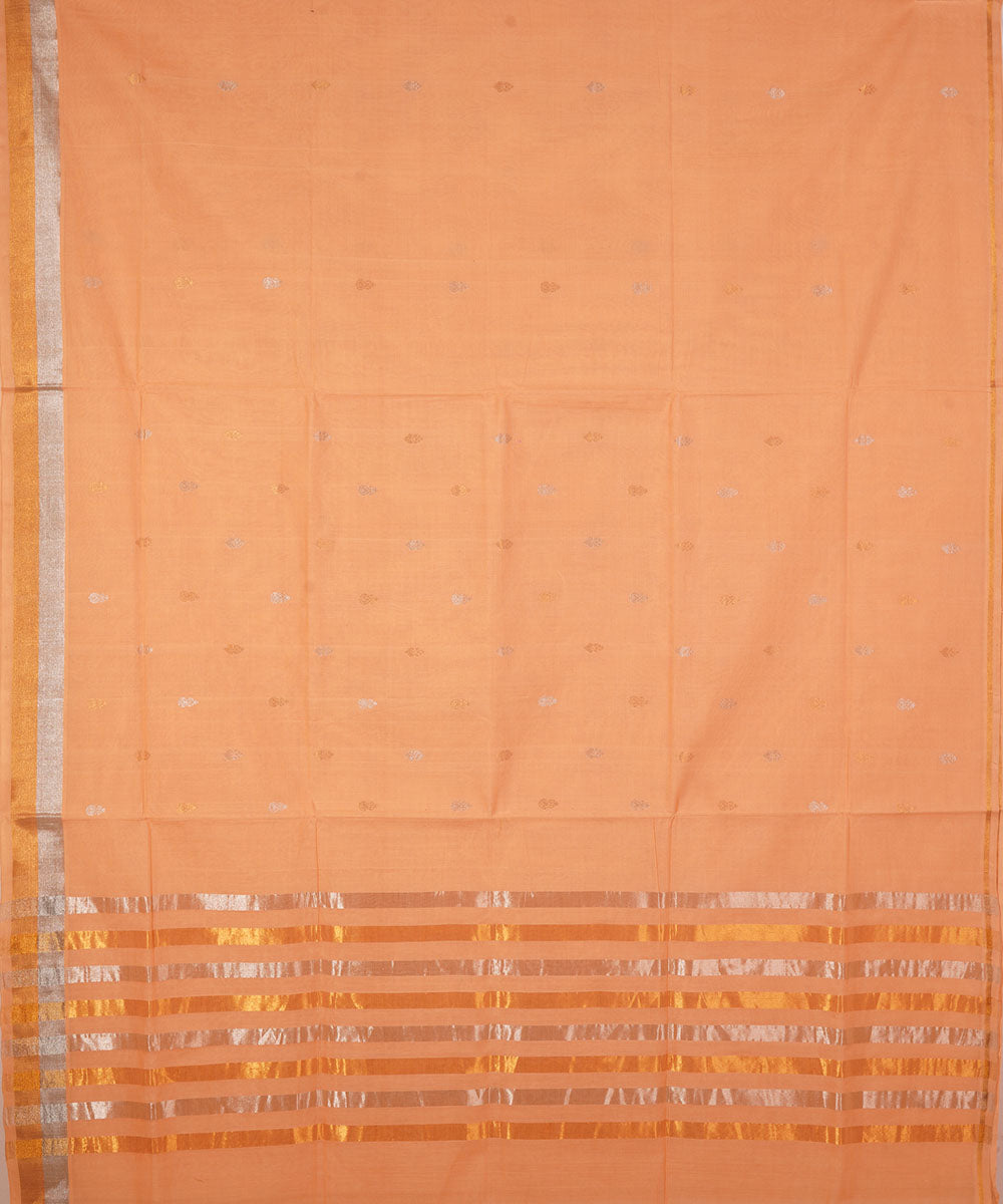 Peach handloom cotton venkatagiri saree