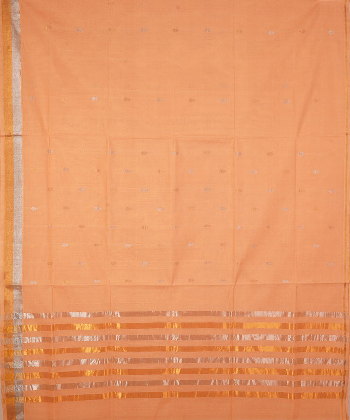 Peach handloom cotton venkatagiri saree