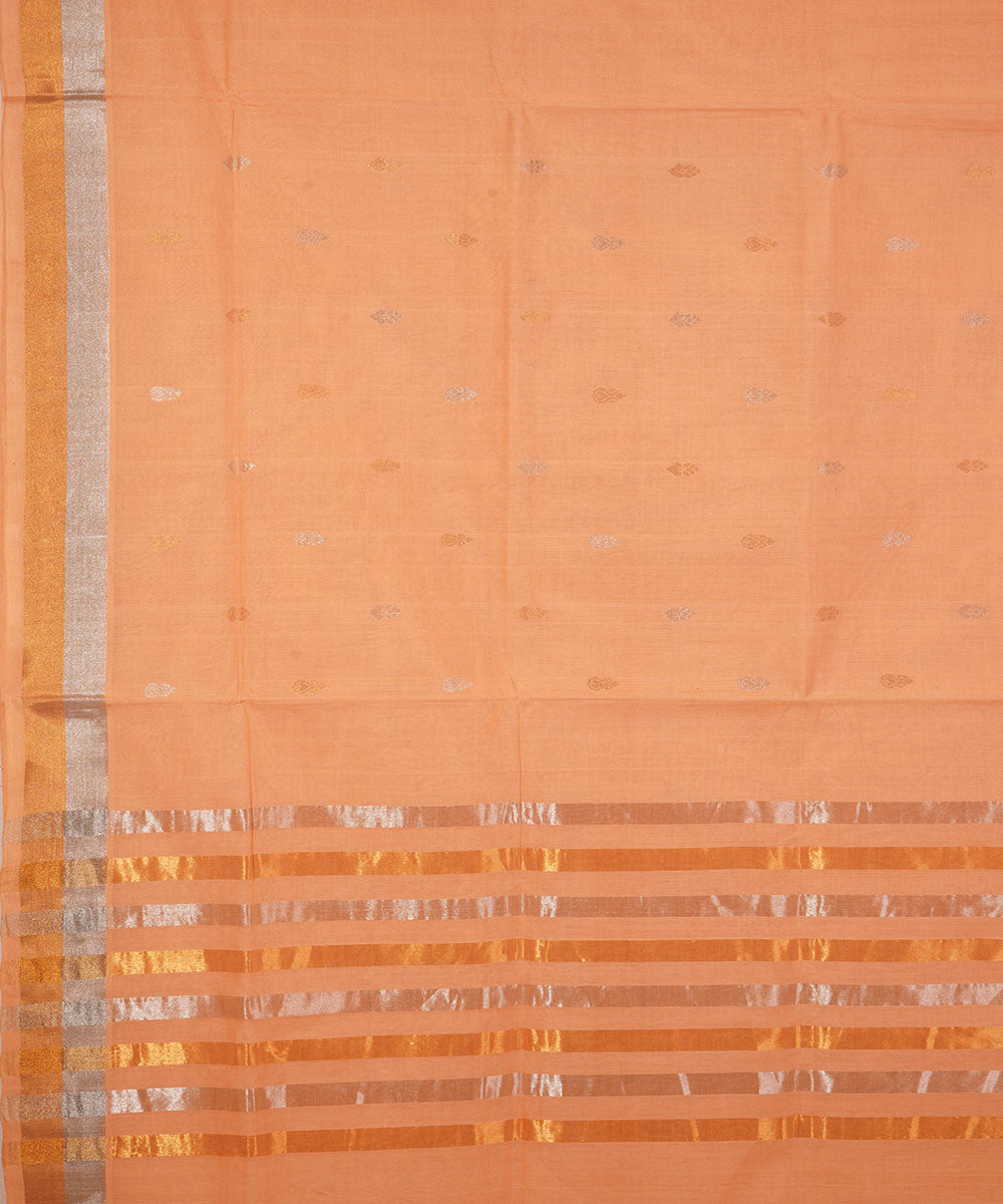 Peach handloom cotton venkatagiri saree