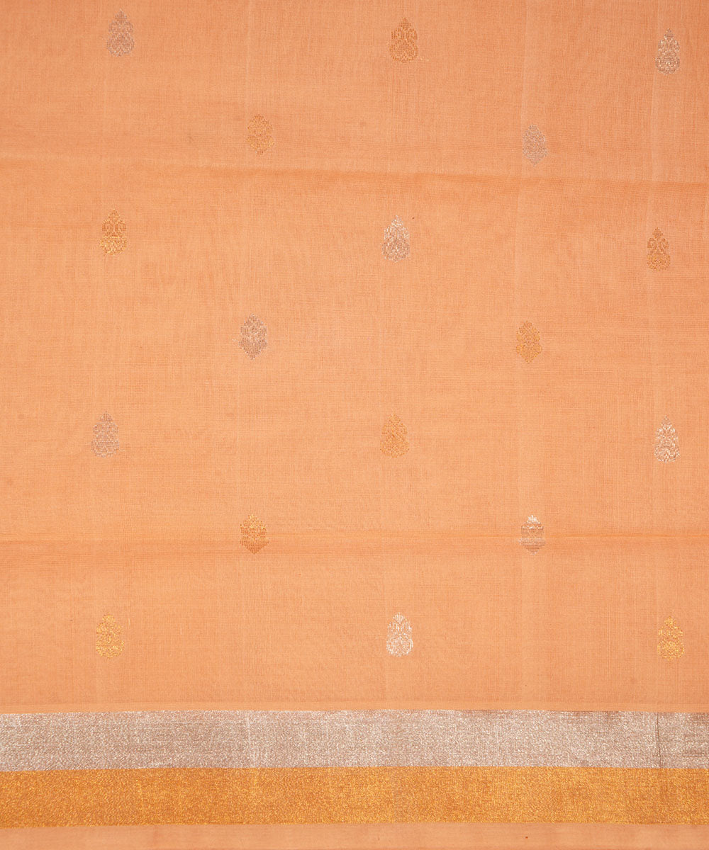 Peach handloom cotton venkatagiri saree