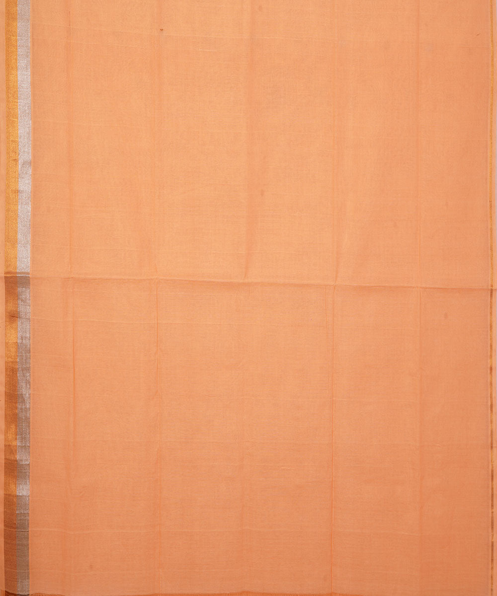 Peach handloom cotton venkatagiri saree