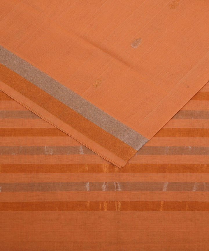 Peach handloom cotton venkatagiri saree