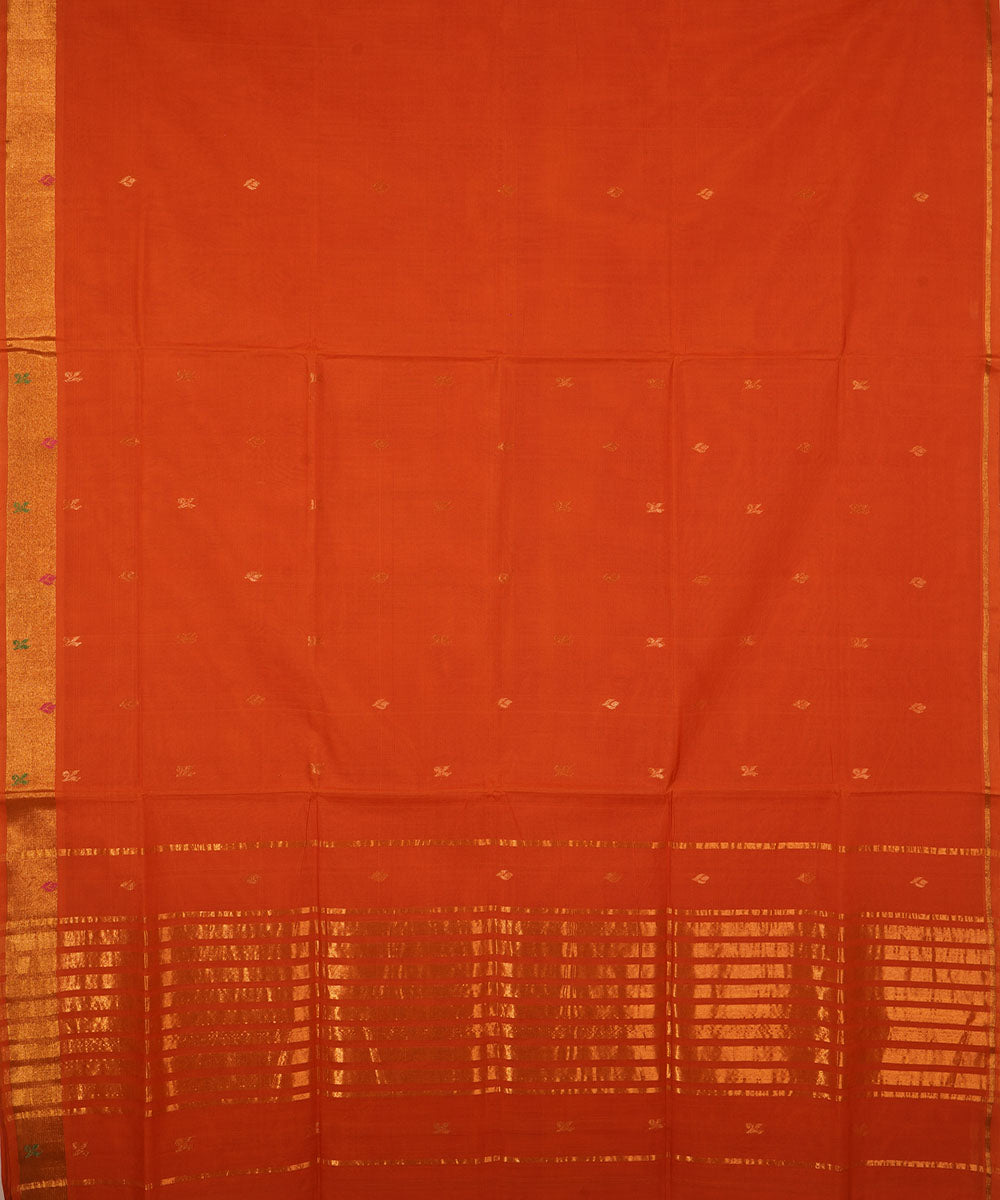 Red hand loom cotton venkatagiri saree