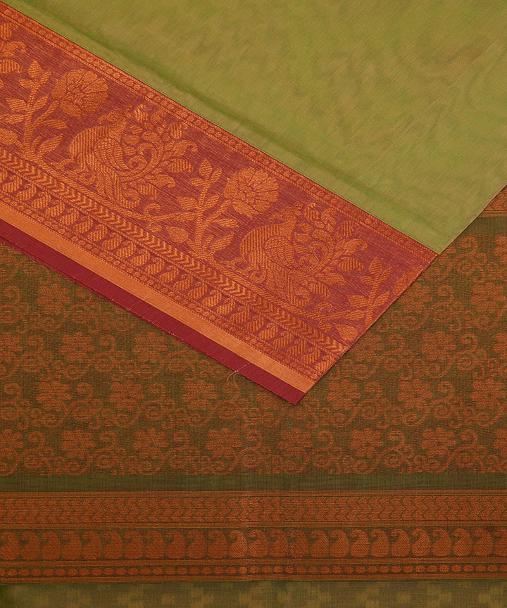 Light green hand loom cotton venkatagiri saree