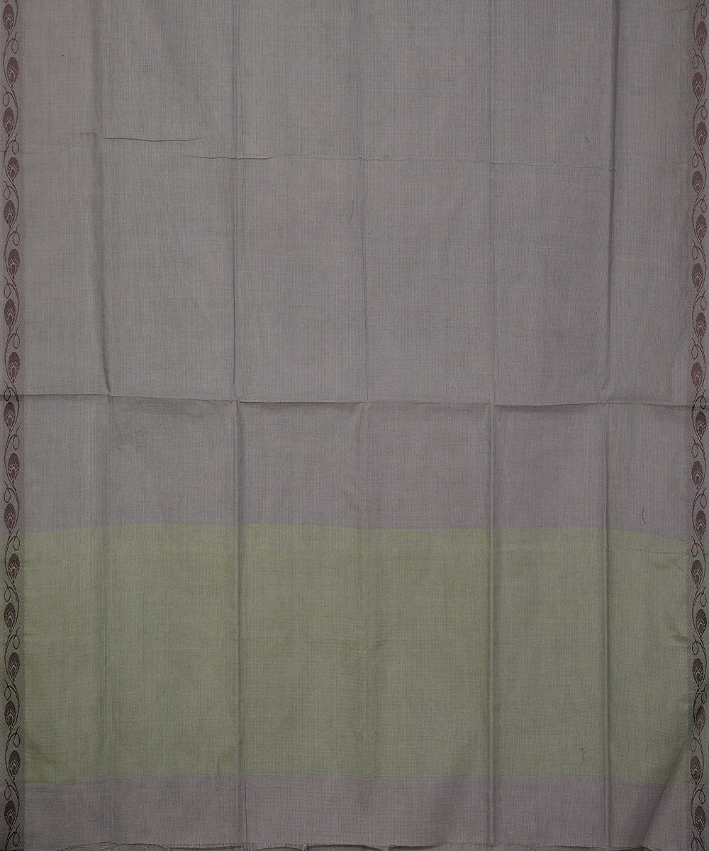 Stone grey handwoven cotton venkatagiri saree