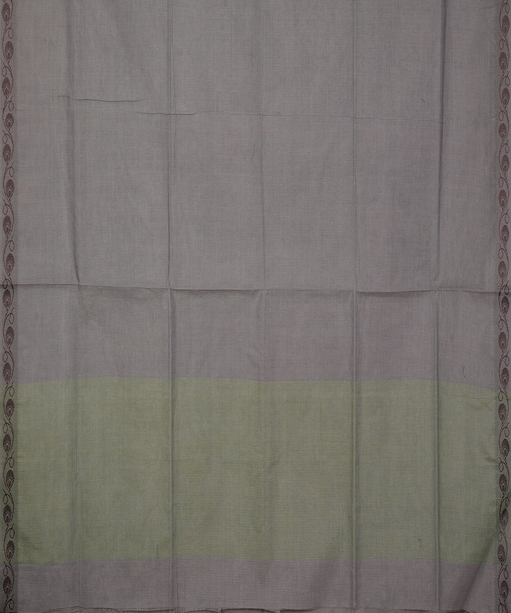 Stone grey handwoven cotton venkatagiri saree