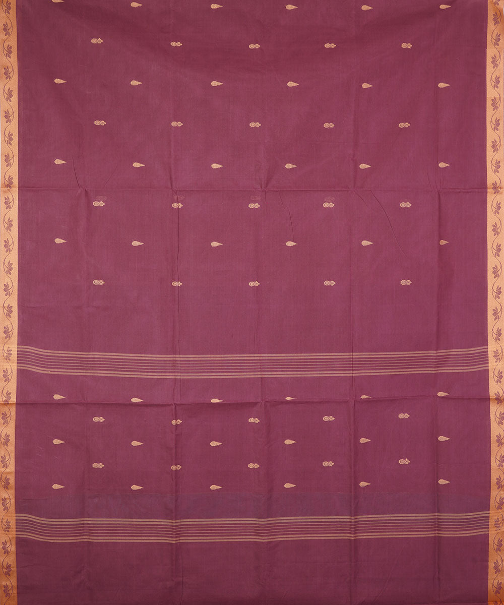 Purple handwoven cotton venkatagiri saree