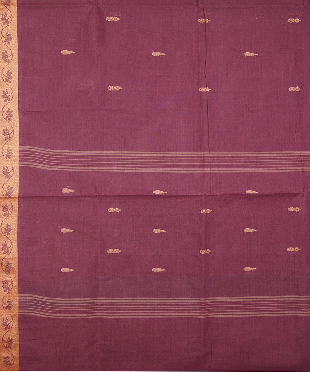 Purple handwoven cotton venkatagiri saree
