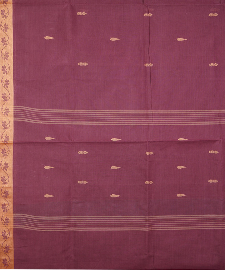 Purple handwoven cotton venkatagiri saree