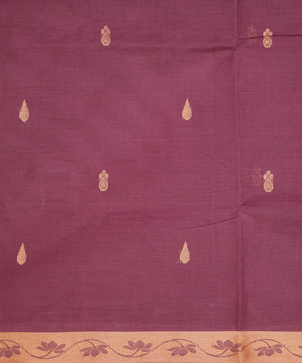 Purple handwoven cotton venkatagiri saree