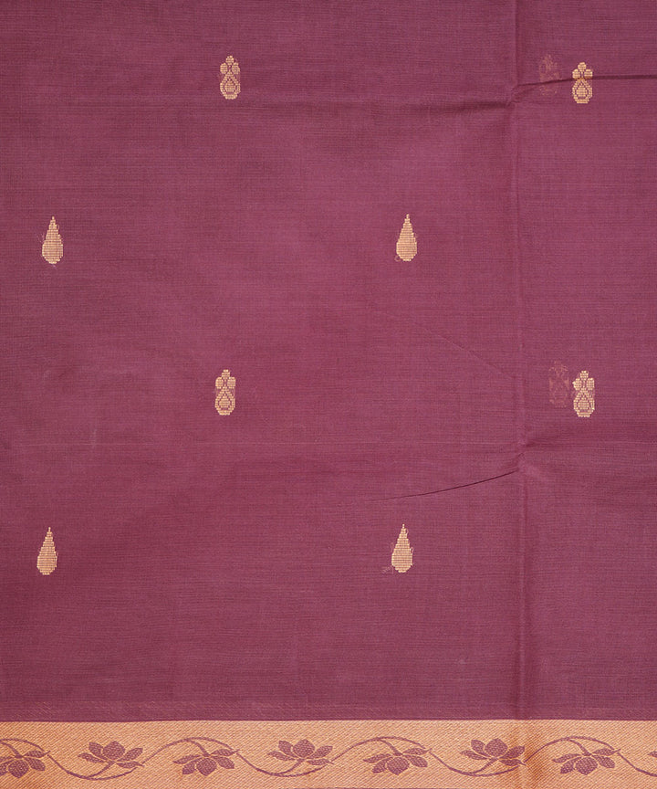Purple handwoven cotton venkatagiri saree