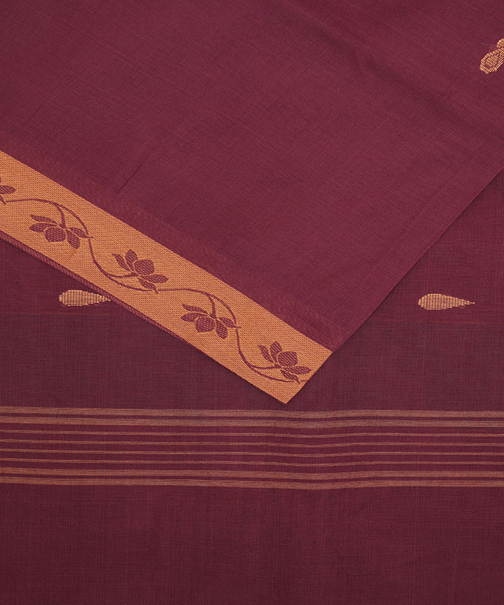 Purple handwoven cotton venkatagiri saree