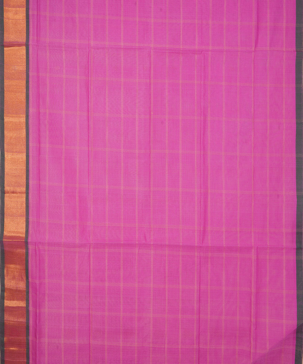 Violet pink handwoven cotton venkatagiri saree