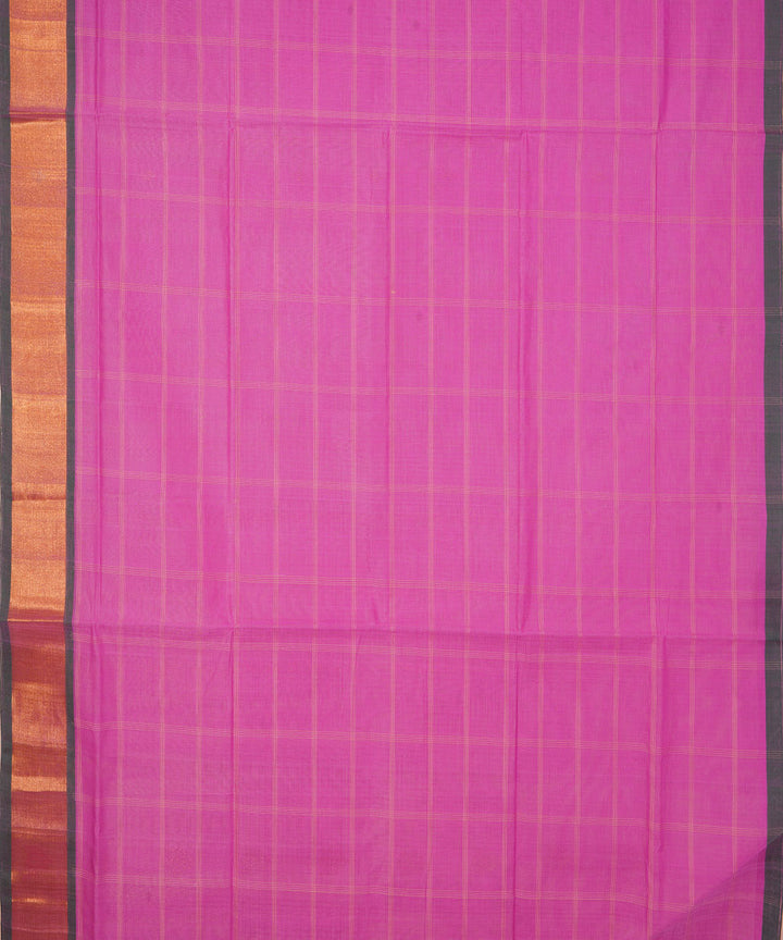 Violet pink handwoven cotton venkatagiri saree