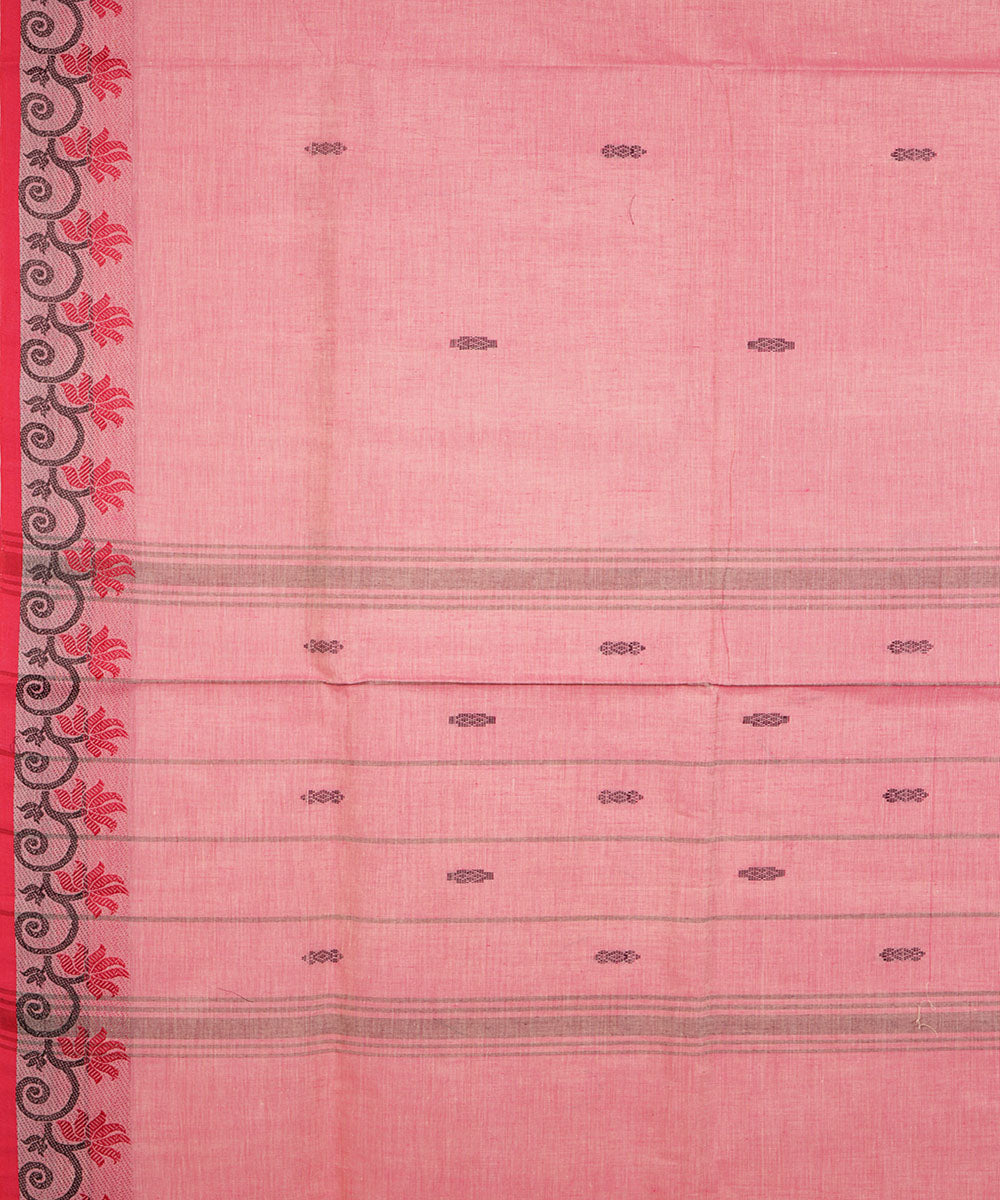 Light pink handwoven cotton venkatagiri saree