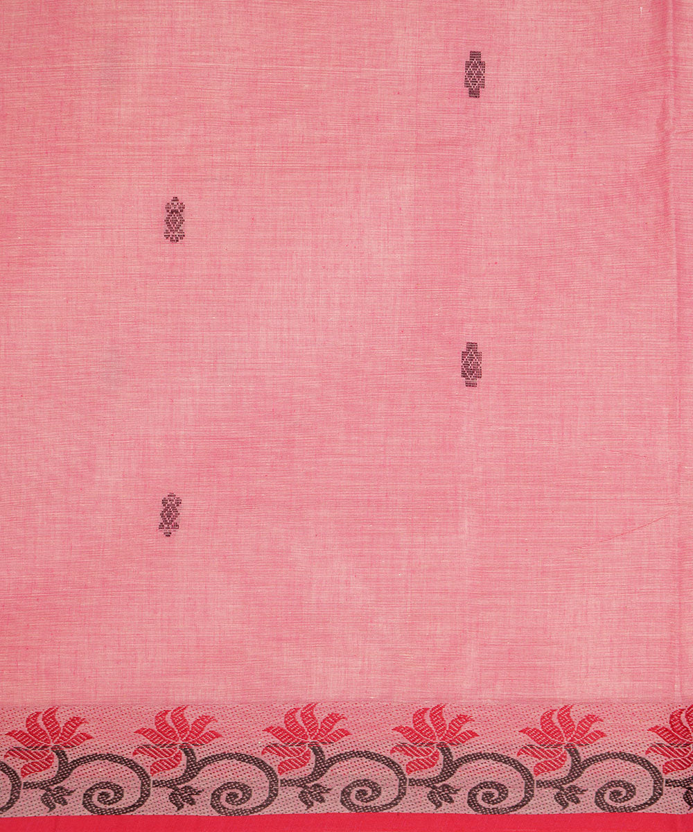 Light pink handwoven cotton venkatagiri saree