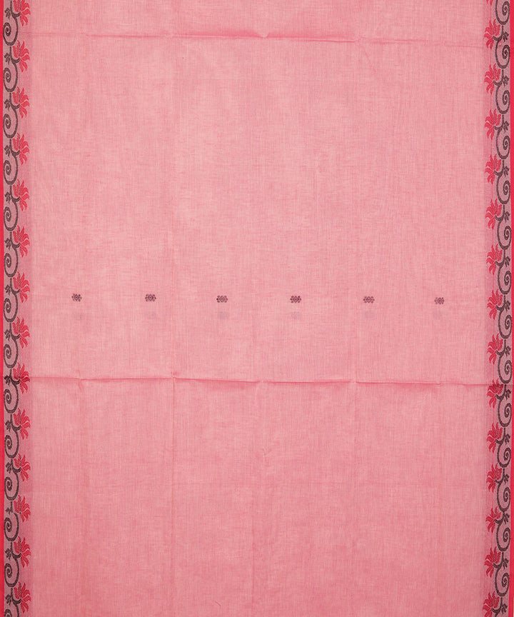 Light pink handwoven cotton venkatagiri saree